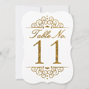 Gold Glitter Effekt Hochzeit Tischnummernkarte (11 Einladung