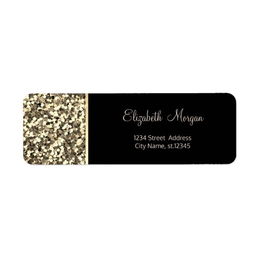 Gold Glitter, Einfach,Schwarz (Vorne)