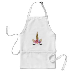 Gold Glitter Einhorn Horn Floral Modern Trendig Schürze