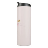 Gold Glitter Eyelashes Pink Nose Kitty Cat Face Thermosbecher (Nach rechts gedreht)