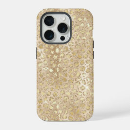 Gold Glitter Fantasie Gepard Muster  iPhone 15 Pro Hülle