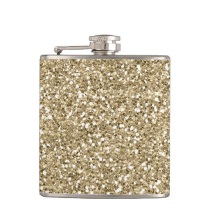 Gold Glitter Faux Folien Konfetti Flachmann