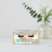 Gold Glitter Faux Lashes Opal Stone Treuekarte (Stehend Vorderseite)