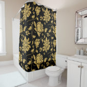 Gold Glitter Floral Damasks Pattern Duschvorhang (Beispiel)