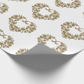 Gold Glitter Flourish Valentine Geschenkpapier (Ecke)