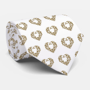 Gold Glitter Flourish Valentinstag Krawatte