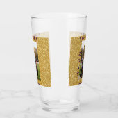 Gold Glitter Foto Abschluss Name Klasse Text Glas (Links)