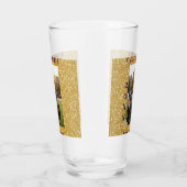 Gold Glitter Foto Abschluss Name Klasse Text Glas (Rechts)