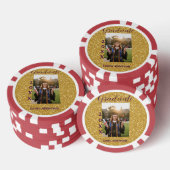 Gold Glitter Foto Abschluss Name Klasse Text Pokerchips (Stapel)