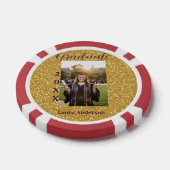 Gold Glitter Foto Abschluss Name Klasse Text Pokerchips (Einzeln)