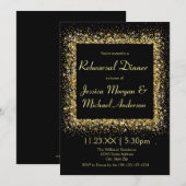 Gold Glitter Frame - Rehearsal Dinner Einladung (Vorne/Hinten)