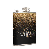Gold Glitter Funkeln Elegante Luxus Textur Flachmann (Rechts)