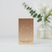 Gold Glitter Funkeln Geschäfts Visitenkarte (Stehend Vorderseite)