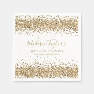Gold Glitter Funkeln Konfetti Chic Moderne Geburts Serviette