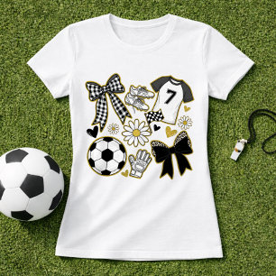 Gold Glitter Fußball Spieltag Girly Style T-Shirt