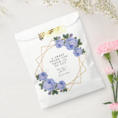 Gold Glitter Geometric Elegant Blue Floral Wedding Geschenktütchen (Versiegelt)