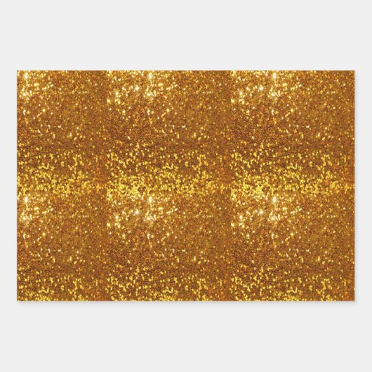 Gold Glitter Geschenkpapier Set (Vorderseite 2)
