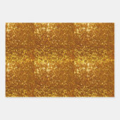 Gold Glitter Geschenkpapier Set (Vorderseite)