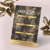 Gold Glitter Glam Watercolor Salon Services Menu Sockelschild