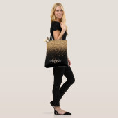 Gold Glitter Glanz Elegant L Tasche (Am Model)