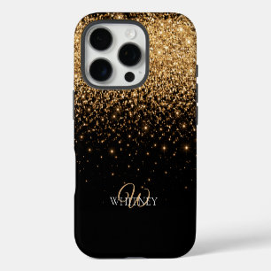 Gold Glitter Glanz Elegante Luxus Textur iPhone 16 Pro Hülle