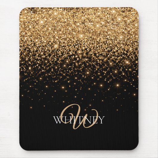 Gold Glitter Glanz Elegante Luxus Textur Mousepad (Vorne)