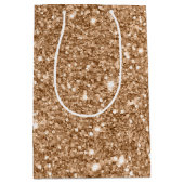 Gold Glitter Glanz Geburtstag Mittlere Geschenktüte (Vorderseite)