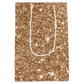 Gold Glitter Glanz Geburtstag Mittlere Geschenktüte (Rückseite)