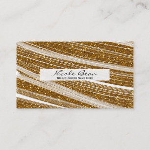 Gold Glitter Glanz & Weiße Schicke Visitenkarten Visitenkarte