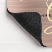 Gold Glitter, Gold Monogramm, Schwarzer Schriftnam Mousepad (Ecke)