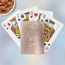 Gold Glitter, Gold Monogramm, schwarzer Schriftnam