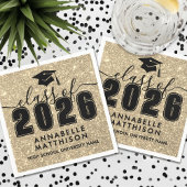 Gold Glitter Graduation Serviette