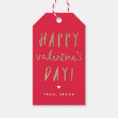 Gold Glitter Happy Valentine's Day Geschenkanhänger (Vorderseite)