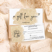 gold glitter heart logo gift certificate