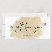 gold glitter heart logo gift certificate (Vorderseite)