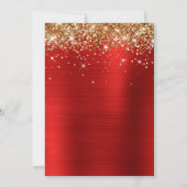 Gold Glitter Hellroter Folien-Süßer 16. Einladung (Rückseite)