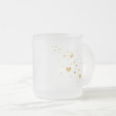 Gold Glitter Herzen Glas-Mug Mattglastasse (VorderseiteRechts)