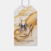 Gold Glitter High Heel 50 & Fabulous Birthday Geschenkanhänger (Rückseite)