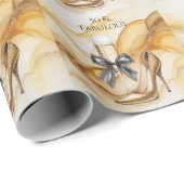 Gold Glitter High Heel 50 & Fabulous Birthday Geschenkpapier (Rolleneckpunkt)