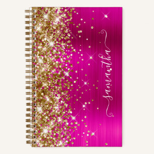 Gold Glitter Hot Pink Folie Girly Signatur Notizblock
