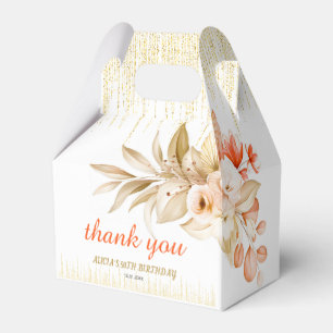 Gold Glitter Kette Gelb Orange Blume Geburtstag Geschenkschachtel