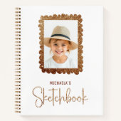Gold Glitter Kinderbilderrahmen Notizblock (Vorderseite)