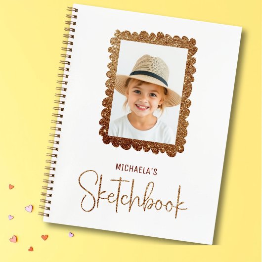 Gold Glitter Kinderbilderrahmen Notizblock