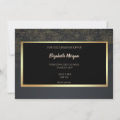 Gold Glitter Konfetti Abschluss Save The Date (Rückseite)