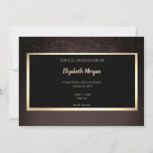 Gold Glitter Konfetti Brauner Abschluss Save The D Date (Rückseite)