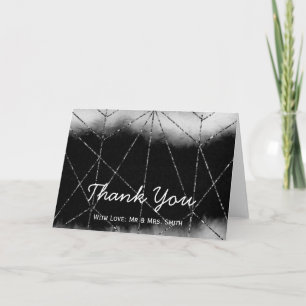 Gold Glitter Konfetti Funken Schwarzes Dankeschön Dankeskarte