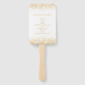 Gold Glitter Konfetti Hochzeitszeremonie Programm Fächer (Rückseite)