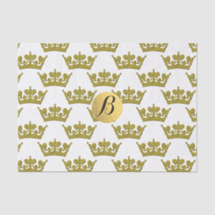 Gold Glitter Kronen Royal Monogram Elegant Modern Seidenpapier