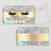 Gold Glitter-Kunstwimpern Opalstein Treuekarte (Vorne/Hinten)