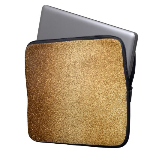 Gold Glitter  Laptopschutzhülle (Vorderseite Links)